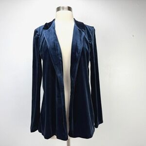 Olive + Oak NWT Womens Blue Velvet Open Cardigan Topper Sz L Dressy Fairy Grunge